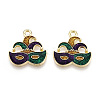 Carnival/Mardi Gras Theme Alloy Enamel & Glitter Powder Pendants ENAM-T020-53J-RS-1