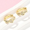 Heart Brass Micro Pave Clear Cubic Zirconia Hoop Earrings LS-EJEW-Z102-31G-3