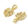 Brass Micro Pave Clear Cubic Zirconia Charms KK-A290-01A-G-2
