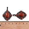 Natural Mixed Stone Rhombus Pendants G-K363-02R-4