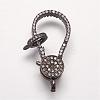 Brass Micro Pave Cubic Zirconia Lobster Claw Clasps ZIRC-G095-54B-2