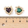 Brass & Glass Micro Pave Cubic Zirconia Pendants KK-S532-04KCG-3