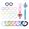 20Pcs UV Plating Rainbow Iridescent Acrylic Bead Frames OACR-TA0003-05-1