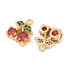 Brass Micro Pave Cubic Zirconia Charms KK-F906-09G-2