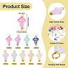 90Pcs 9 Colors Cross Transparent Spray Paint Glass Pendants PALLOY-TAC0169-4