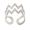 Non-Tarnish Double Layer Wave 304 Stainless Steel Open Cuff Rings for Women LS-RJEW-N048-08P-3