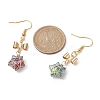 Glass Star Dangle Earrings EJEW-JE05548-5