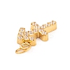 316 Stainless Steel Micro Pave Cubic Zirconia Pendants STAS-K284-01F-G-2