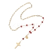 3Pcs 3 Styles Natural Carnelian & Green Aventurine & Tiger Eye Round Rosary Bead Necklaces NJEW-JN05574-6
