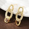 Brass Micro Pave Cubic Zirconia Stud Earrings for Women EJEW-K312-02G-3