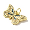 Brass Enamel Micro Pave Cubic Zirconia Pendants KK-Z042-05G-04-2