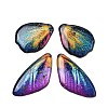 4Pcs Transparent Epoxy Resin Butterfly Wings Pendants RESI-C057-05C-1
