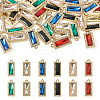 36Pcs 6 Colors Zinc Alloy Glass Pendants ALRI-TA0001-33-1