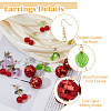 4 Pairs 4 Styles Foam & Glass & Acrylic Cherry Dangle Stud Earrings with Brass Pins EJEW-FI0002-88-4