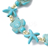 Synthetic Turquoise Beaded Stretch Bracelets for Men Women BJEW-JB11762-02-4