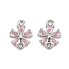 Brass Pave Pink Cubic Zirconia Connector Charms CU-CBAA6E8-01P-1