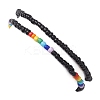2Pcs 2 Styles Heart Glass Seed Beaded Stretch Bracelet Sets BJEW-JB10530-02-5