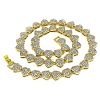 Alloy with Glass Rhinestone Heart Cuban Chain Necklaces LS-PW-WG58975-05-1