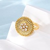 Brass Micro Pave Cubic Zirconia Cuff Rings RJEW-D323-05G-1