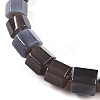 Natural Grey Agate Hexagon Prism Graduated Beaded Necklaces for Women Men NJEW-K388-03K-2