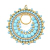 304 Stainless Steel & Brass & Dyed & Heated Natural Magnesite & TOHO Glass Seed Beaded Pendants PALLOY-MZ01379-01-1