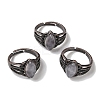 Natural Quartz Crystal Horse Eye Adjustable Rings RJEW-K271-05R-14-1