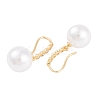 Rack Plating Brass Cubic Zirconia ABS Pearl Earring Hooks EJEW-S219-16G-03-2