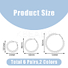 6 Pairs 6 Style Plastic Imitation Pearl Beaded Hoop Earrings with Iron Pins for Women EJEW-FI0002-10-2