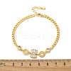 Brass Micro Pave Clear Cubic Zirconia Link Bracelets BJEW-U020-08G-5