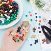 Wood with Opaque Plastic Beads Bracelet DIY Kit DIY-DR0001-73-4