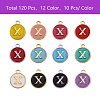 120Pcs 12 Colors Golden Plated Alloy Charms ENAM-SZ0001-64X-5