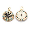 Real 18K Gold Plated Brass Micro Pave Cubic Zirconia Pendants ZIRC-M114-51G-03-2