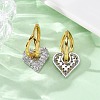 Brass Micro Pave Clear Cubic Zirconia Hoop Earrings EJEW-D322-08PG-02-3