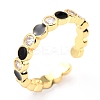 Adjustable Real 18K Gold Plated Brass Enamel Finger Rings RJEW-L071-22G-3