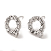 Rack Plating Brass Micro Pave Cubic Zirconia Studs Earrings Findings EJEW-K289-07P-1