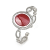 Oval 304 Stainless Steel Enamel Cuff Rings for Women RJEW-G355-01P-02-4
