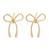 Bowknot Brass Stud Earrings for Women EJEW-S216-04C-G-1