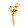 Brass Micro Pave Clear Cubic Zirconia Pendants KK-L238-19G-1