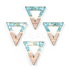 Transparent Resin & White Wood Pendants RESI-N039-50-1