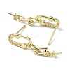 Brass with Cubic Zirconia Stud Earring Findings KK-B087-07G-2