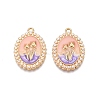 Rack Plating Alloy Enamel Pendants ENAM-N056-408B-1