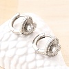 Heart Brass Micro Pave Clear Cubic Zirconia Hoop Earrings EJEW-Z121-05P-2