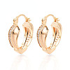 Brass Micro Pave Cubic Zirconia Heart Hoop Earrings EJEW-T048-36G-1