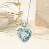 Heart with Horse Pattern Glass Pendant Necklaces PW-WGF1C5C-06-1