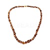 Natural Amber Nuggets Graduated Beaded Necklaces NJEW-T019-04-2