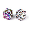 UV Plating Opaque Acrylic Beads OACR-T028-72-2