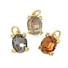 Brass Pave Cubic Zirconia Pendants KK-P325-16G-1