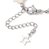 2Pcs Natural White Shell Star & Moon Link Bracelets BJEW-JB13283-5