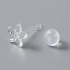 Tiny Resin Flower Stud Earrings with Ear Nut for Women EJEW-WH0012-003B-4