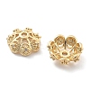Rack Plating Flower Brass Micro Pave Clear Cubic Zirconia Bead Caps KK-H449-65G-01-NR-2